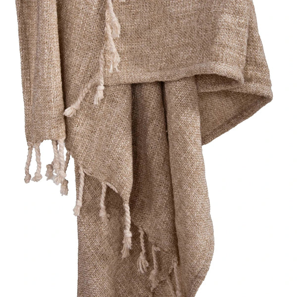 Marta Beige Throw Blanket-Throw Blankets-LOOMLAN-LOOMLAN