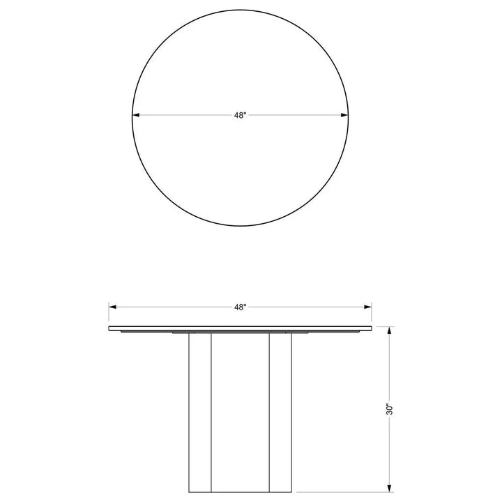 Martie Marble Top Round Dining Table-Dining Tables-Urbia-LOOMLAN