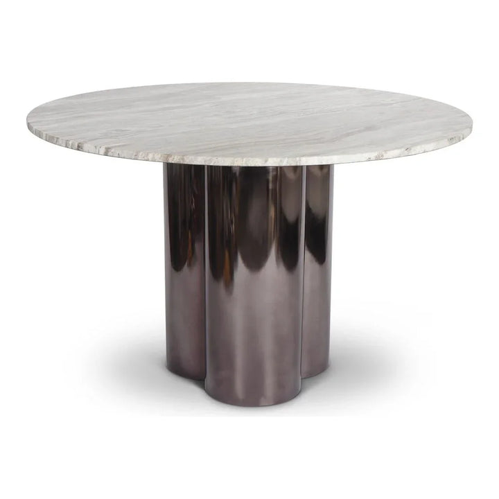 Martie Marble Top Round Dining Table-Dining Tables-Urbia-LOOMLAN