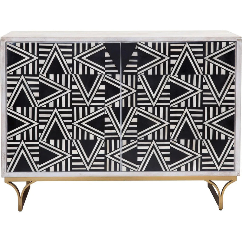 Martina Wood and Resin Black Bar Cabinet