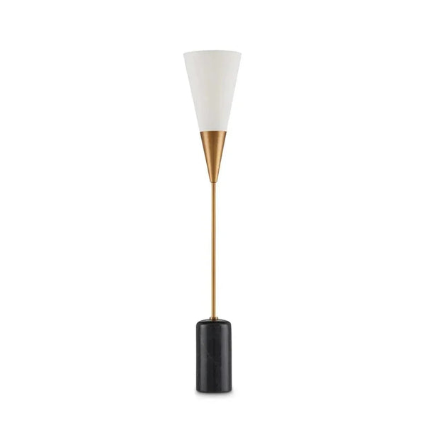 Martini Black Torchiere Table Lamp - LOOMLAN - Currey & Co - Table Lamps
