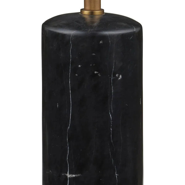 Martini Marble and Metal Black Floor Lamp-Floor Lamps-Currey & Co-LOOMLAN