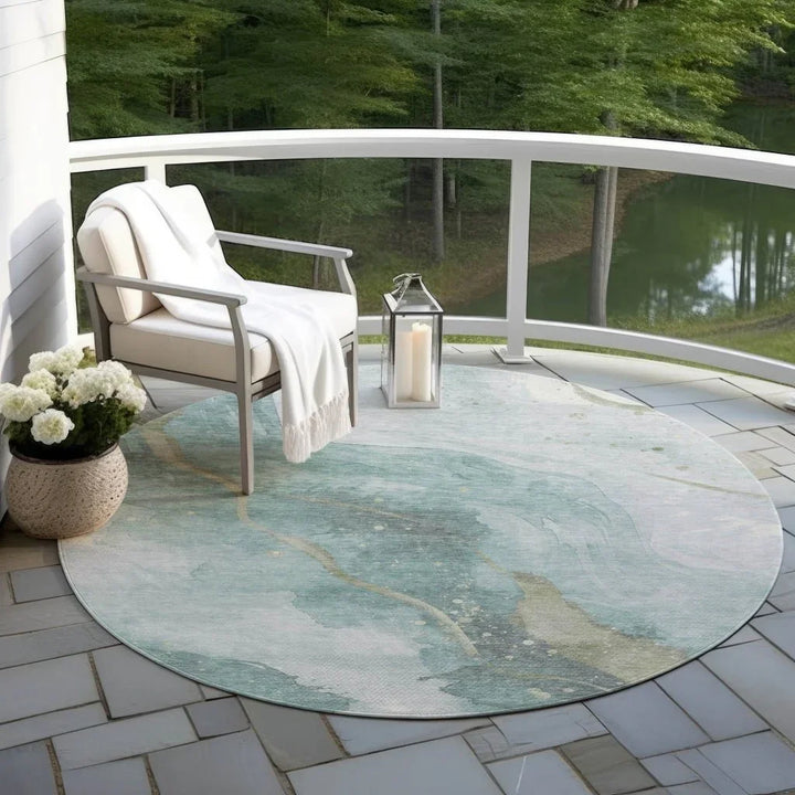 Marvelle Teal Washable Indoor - Outdoor Rug - LOOMLAN - LOOMLAN Rugs - Outdoor Rugs