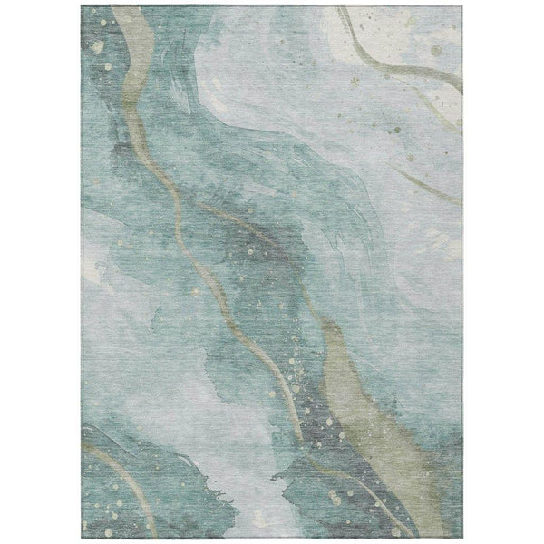 Marvelle Teal Washable Indoor - Outdoor Rug - LOOMLAN - LOOMLAN Rugs - Outdoor Rugs