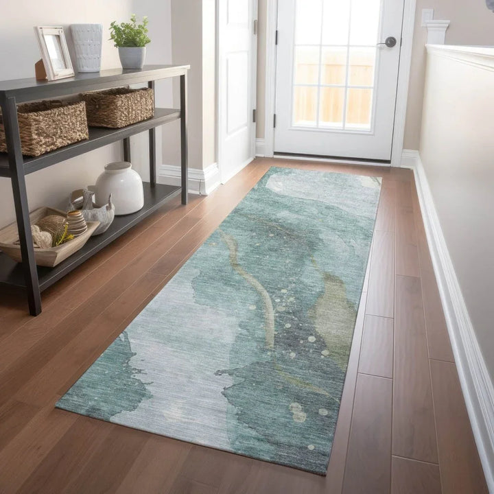 Marvelle Teal Washable Indoor - Outdoor Rug - LOOMLAN - LOOMLAN Rugs - Outdoor Rugs