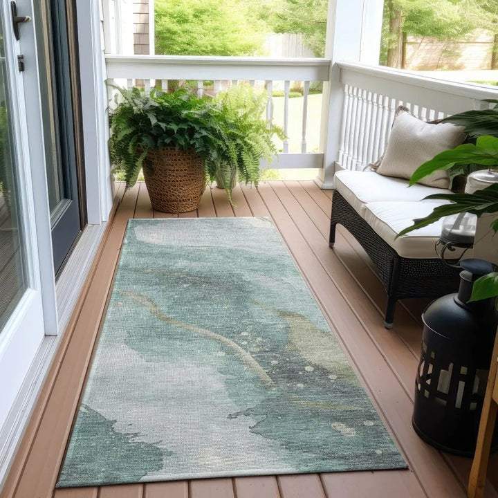 Marvelle Teal Washable Indoor - Outdoor Rug - LOOMLAN - LOOMLAN Rugs - Outdoor Rugs