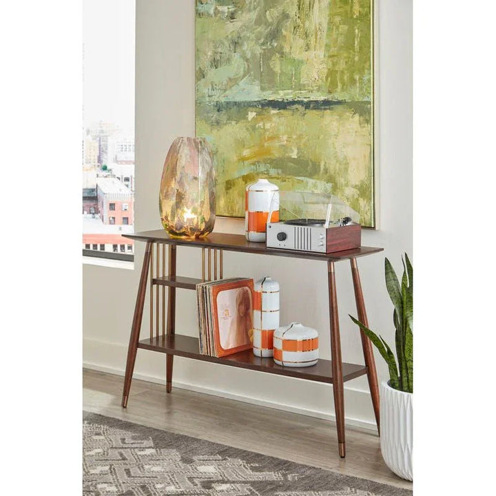 Massaro Orange Block Design Ceramic Canister (Set of 3) - LOOMLAN - Wildwood - Vases & Jars