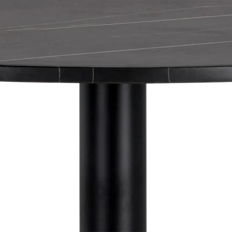 Massie Black Marble Top Round Bistro Table-Dining Tables-SUNPAN-LOOMLAN