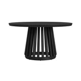 Mateo Wood Black Round Dining Table Dining Tables LOOMLAN By Bassett Mirror