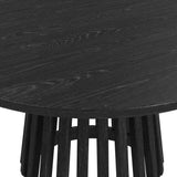 Mateo Wood Black Round Dining Table Dining Tables LOOMLAN By Bassett Mirror