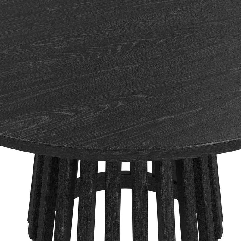 Mateo Wood Black Round Dining Table Dining Tables LOOMLAN By Bassett Mirror