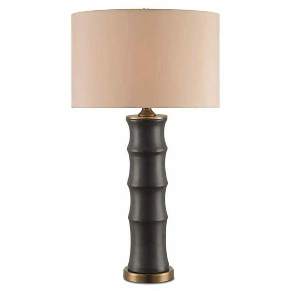 Matte Black Antique Brass Roark Table Lamp Table Lamps LOOMLAN By Currey & Co
