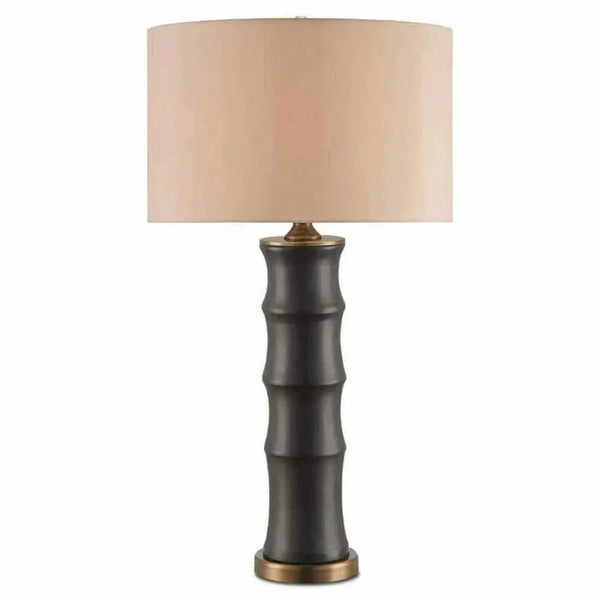 Matte Black Antique Brass Roark Table Lamp - LOOMLAN - Currey & Co - Table Lamps