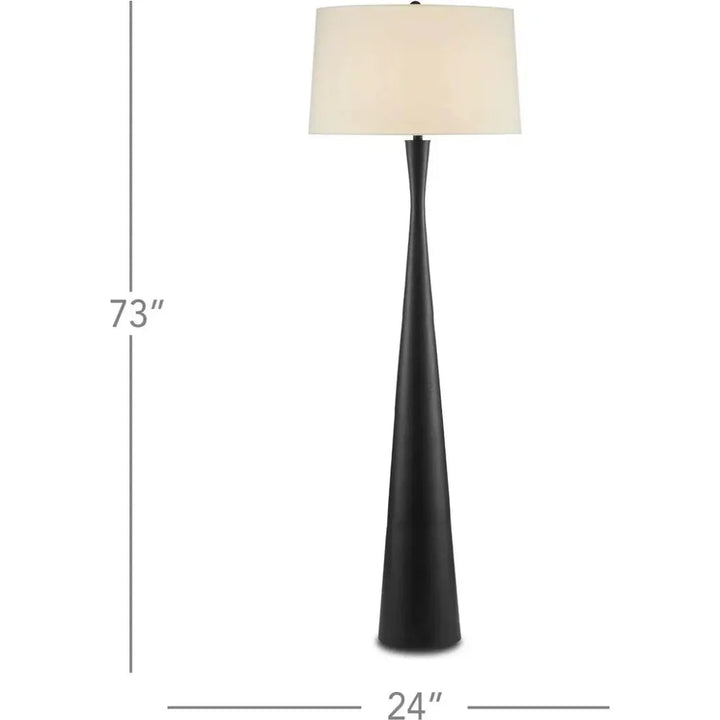 Matte Black Montenegro Floor Lamp-Floor Lamps-Currey & Co-LOOMLAN