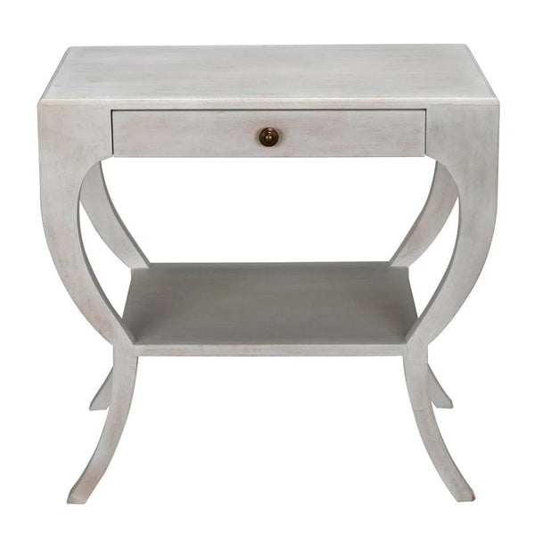 Maude Wooden White Rectangular Side Table