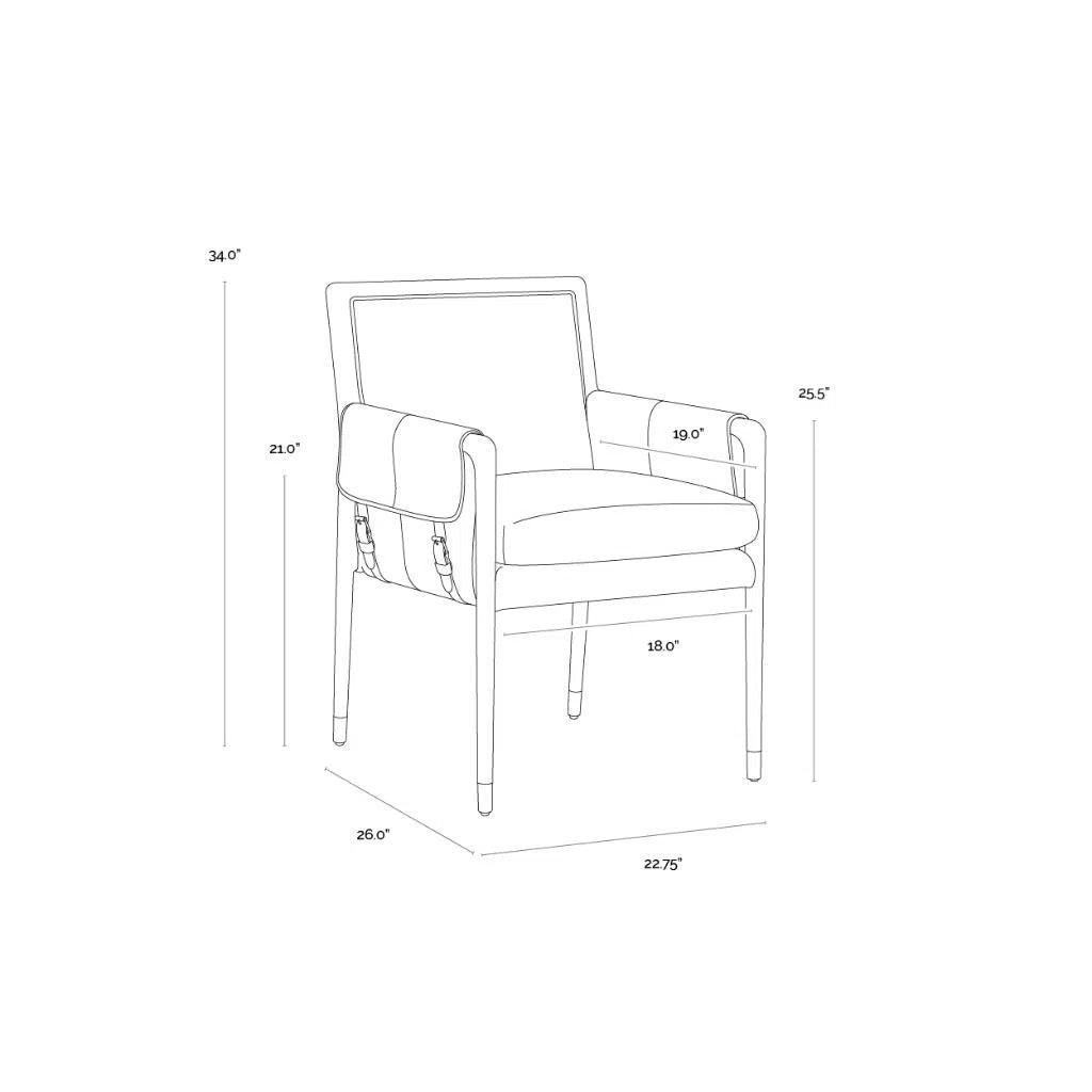 Mauti Leather Modern Dining Armchair