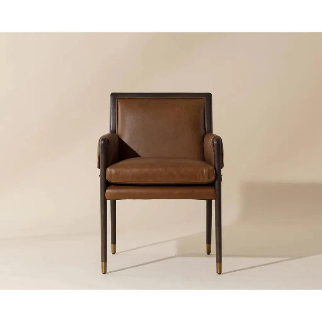 Mauti Leather Modern Dining Armchair