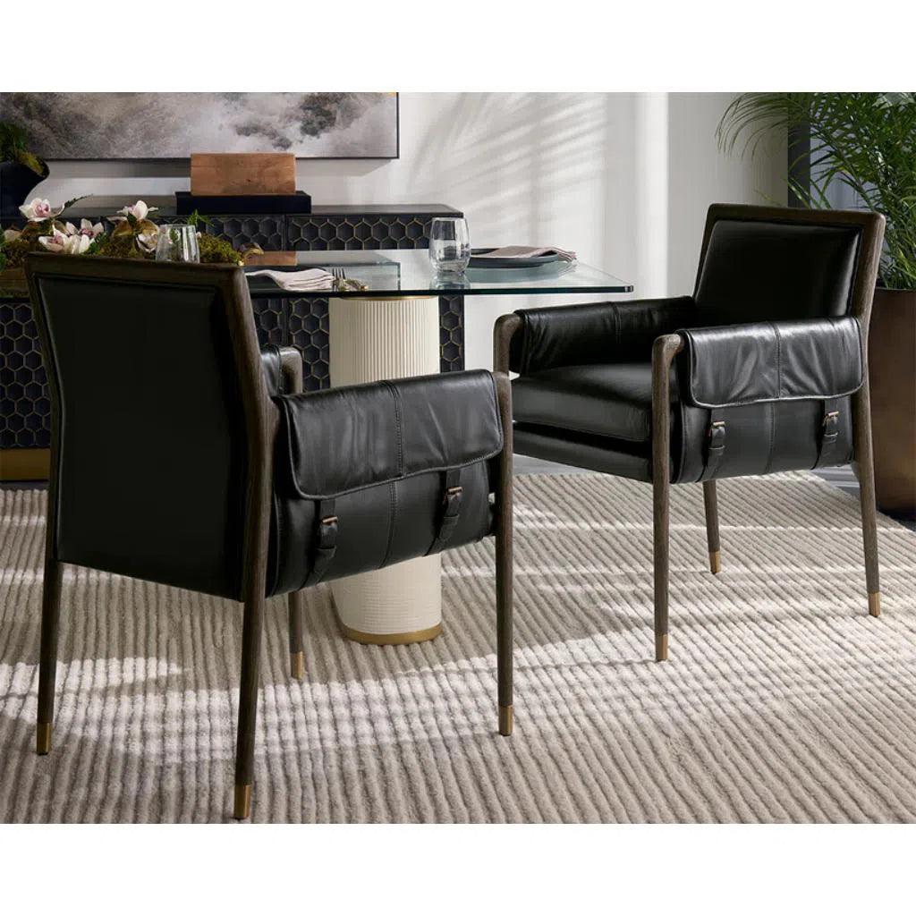 Mauti Leather Modern Dining Armchair