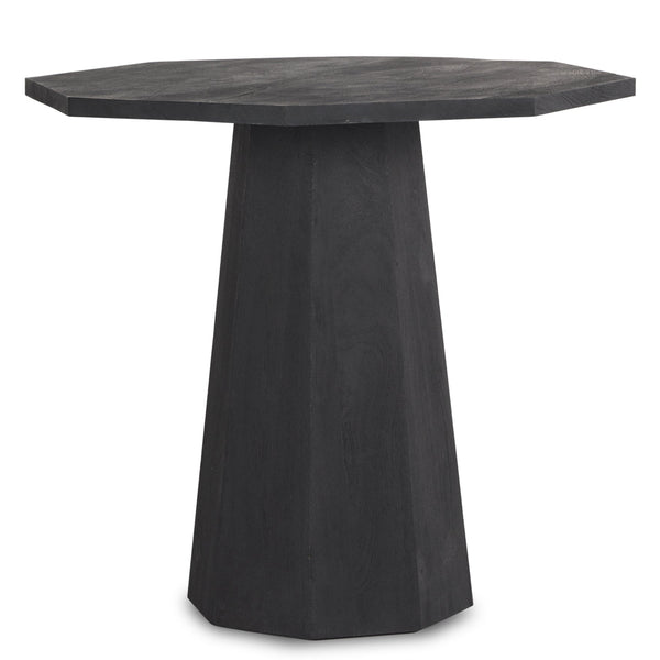 Maxine Hexagonal Black Wood Foyer Table
