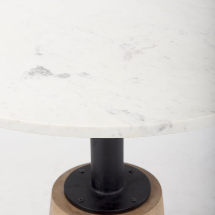 Maxwell White Marble Top Bistro Table-Dining Tables-Mercana-LOOMLAN