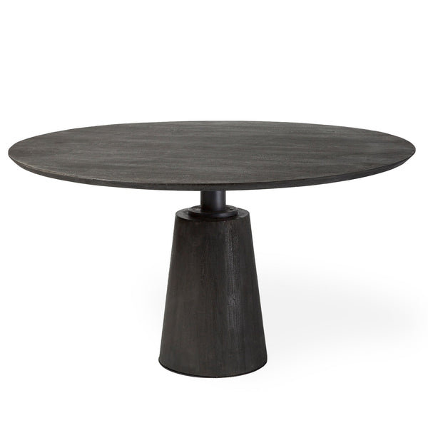 Maxwell Wooden Round Dining Table-Dining Tables-Mercana-Black-LOOMLAN