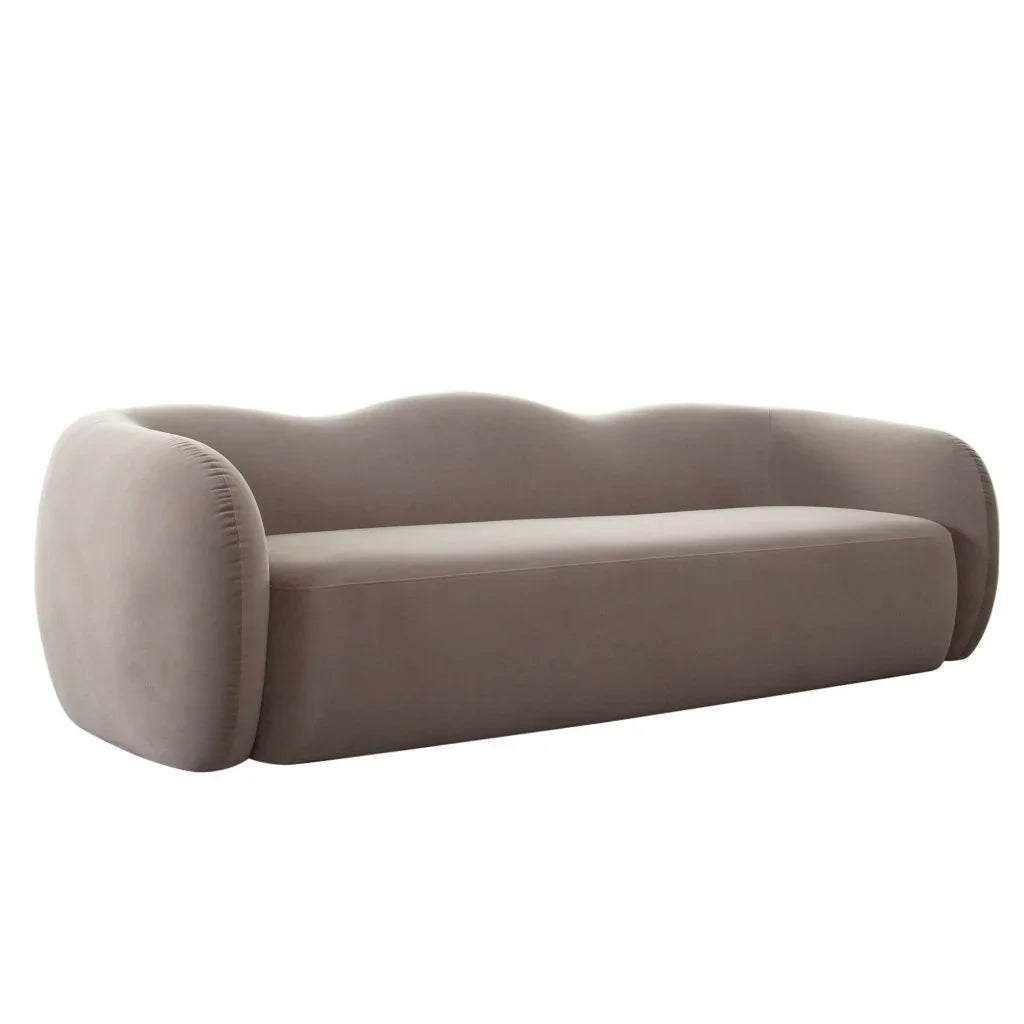 Performance Velvet Modern Sofa - Scalloped Back | LOOMLAN
