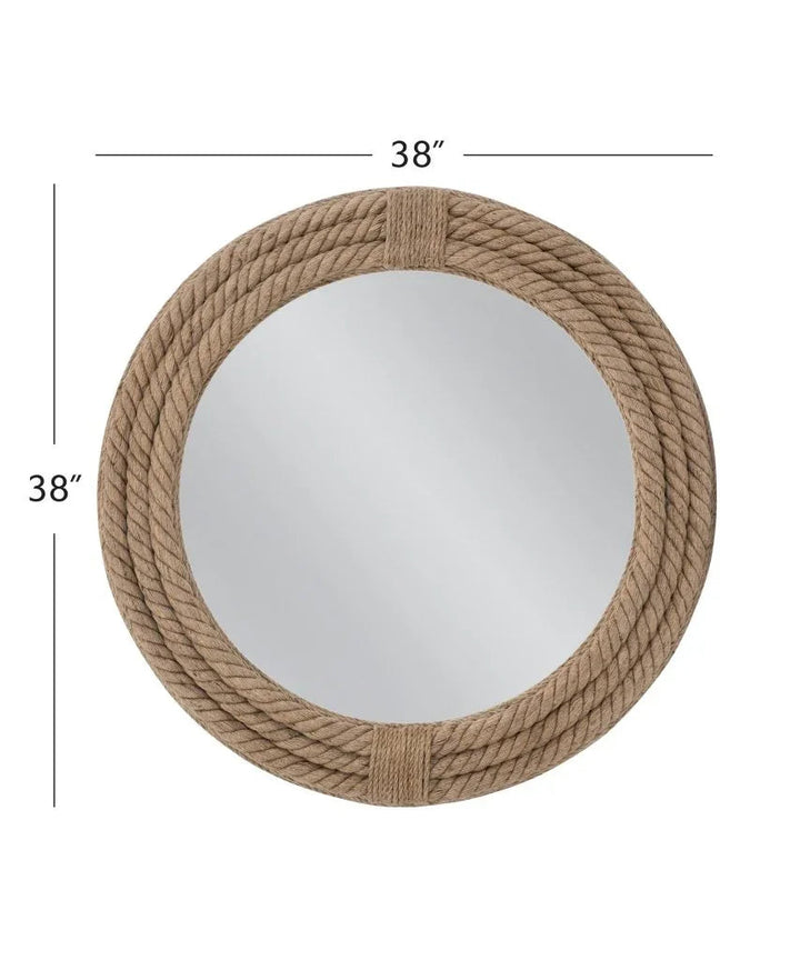 Mayflower Rope Design Round Wall Mirror - LOOMLAN - Bassett Mirror - Wall Mirrors