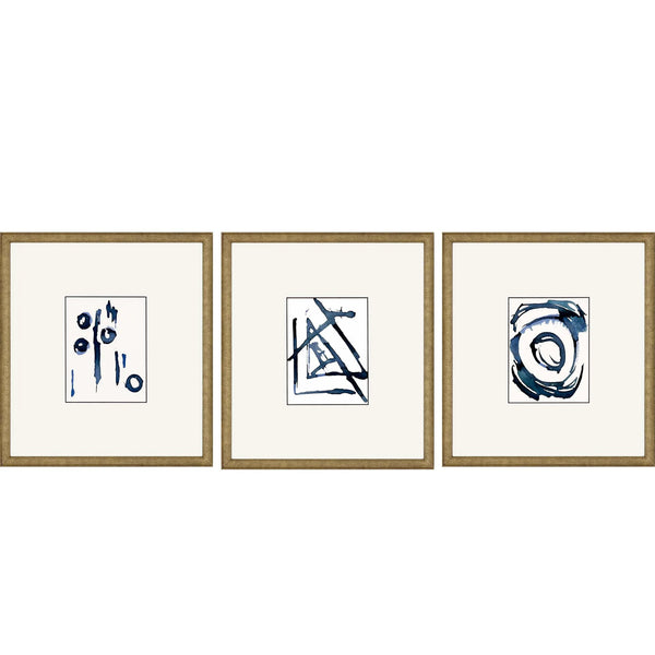 Mayhem Wood Blue Framed Wall Art 3PC