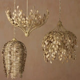 Maypan 4-Light Coco Shell Chandelier-Chandeliers-Currey & Co-LOOMLAN