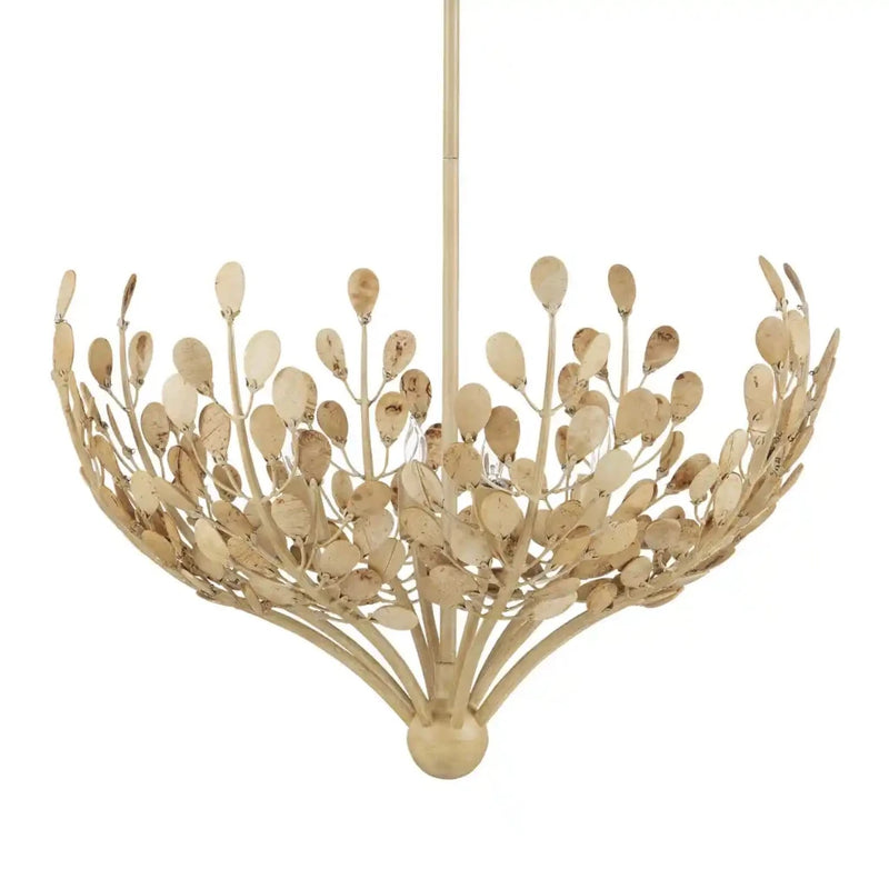 Maypan 4-Light Coco Shell Chandelier-Chandeliers-Currey & Co-LOOMLAN