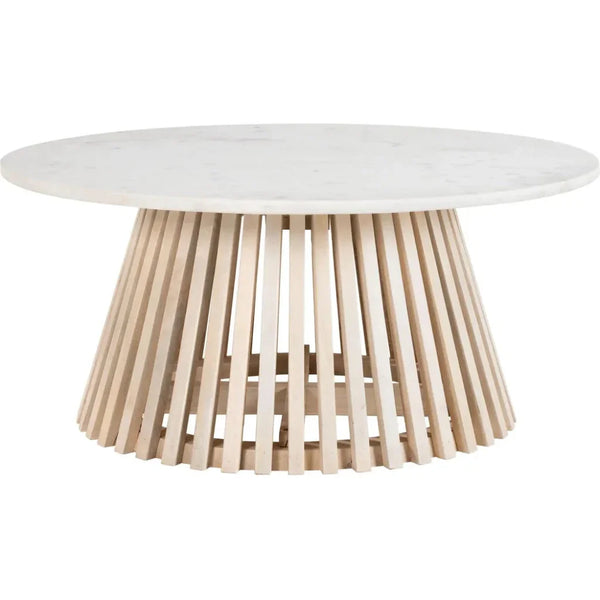 Mazara Coffee Table White & Natural - LOOMLAN - Zuo Modern - Coffee Tables