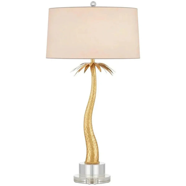 Mazari Ceramic and Metal Gold Table Lamp - LOOMLAN - Currey & Co - Table Lamps