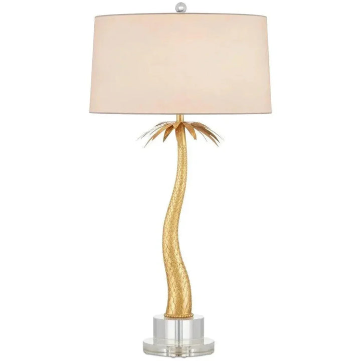 Mazari Ceramic and Metal Gold Table Lamp - LOOMLAN - Currey & Co - Table Lamps