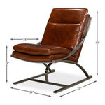 Mc Queen Slipper Chair Brown Leather