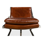 Mc Queen Slipper Chair Brown Leather