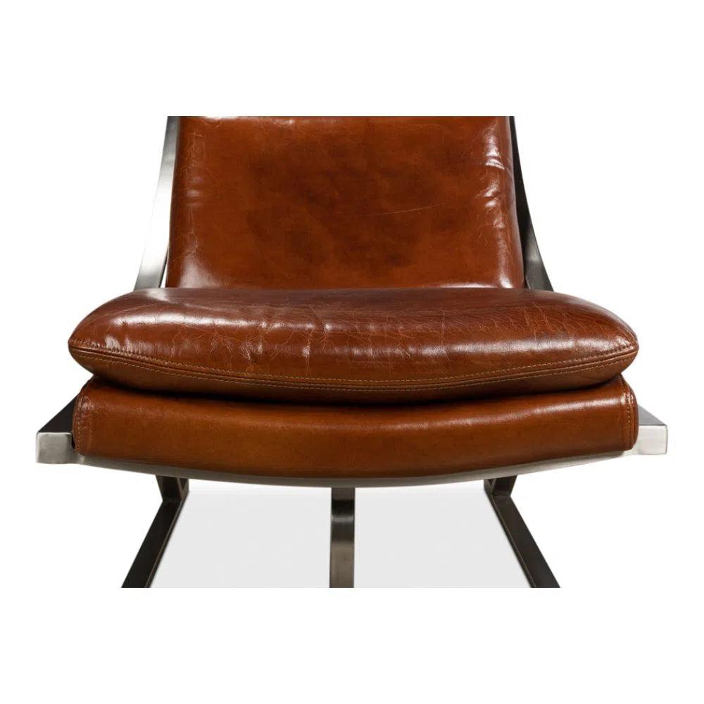 Mc Queen Slipper Chair Brown Leather