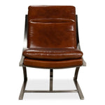 Mc Queen Slipper Chair Brown Leather