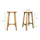  McGuire Mid-Century Modern Natural Wood Counter Stool Moe' Home