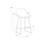 Mccoy Leather Two Toned Seat Counter Stool