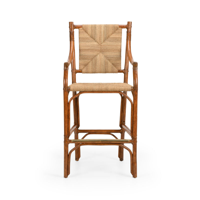 Mecklenburg Rattan Frame Bar Stool-Bar Stools-Chelsea House-LOOMLAN