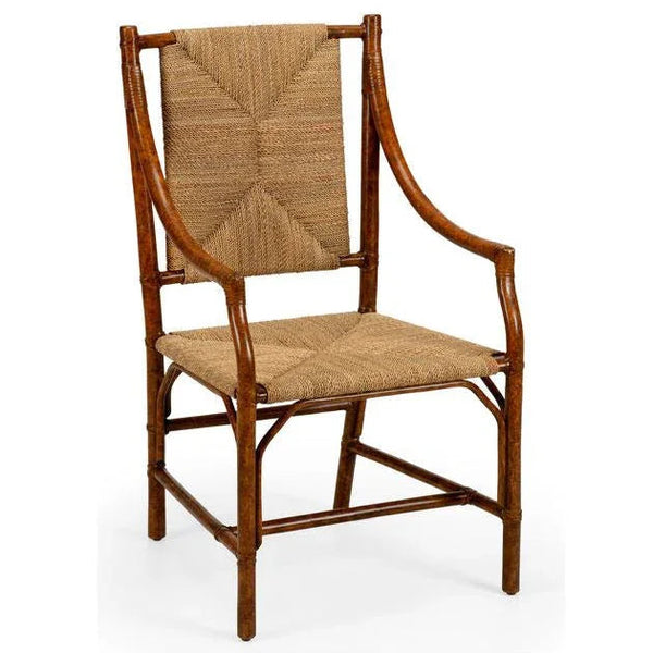 Mecklenburg Rattan Frame Brown Chair - LOOMLAN - Chelsea House - Club Chairs