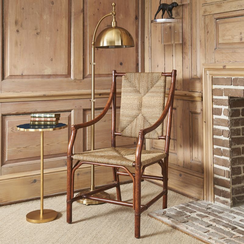 Mecklenburg Rattan Frame Brown Chair-Club Chairs-Chelsea House-LOOMLAN