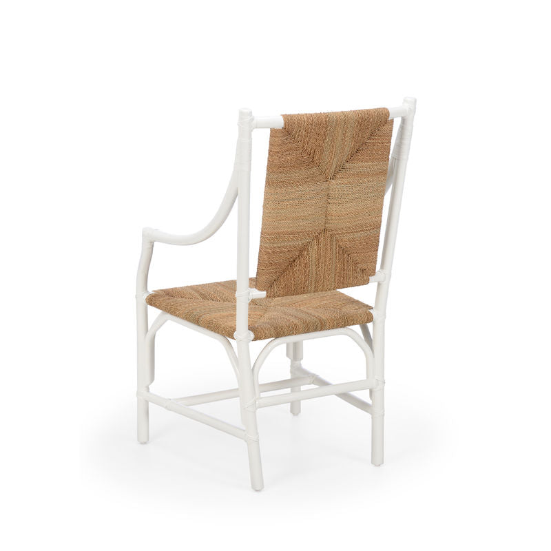 Mecklenburg White Rattan Frame Armless Chair-Dining Chairs-Chelsea House-LOOMLAN