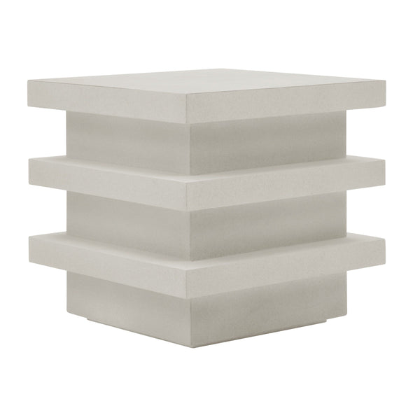 Meditation Community Building Block Tall - White Outdoor Accent Table-Outdoor Side Tables-Seasonal Living-LOOMLAN