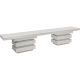 Meditation Rectangle Bench - White Outdoor Bench