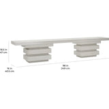 Meditation Rectangle Bench - White Outdoor Bench