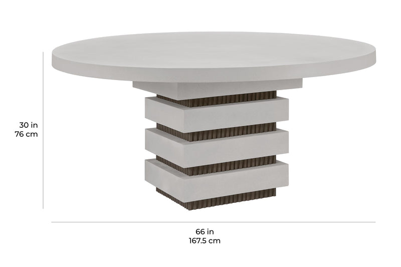 Meditation Round Dining Table - White Outdoor Dining Table-Outdoor Dining Tables-Seasonal Living-LOOMLAN