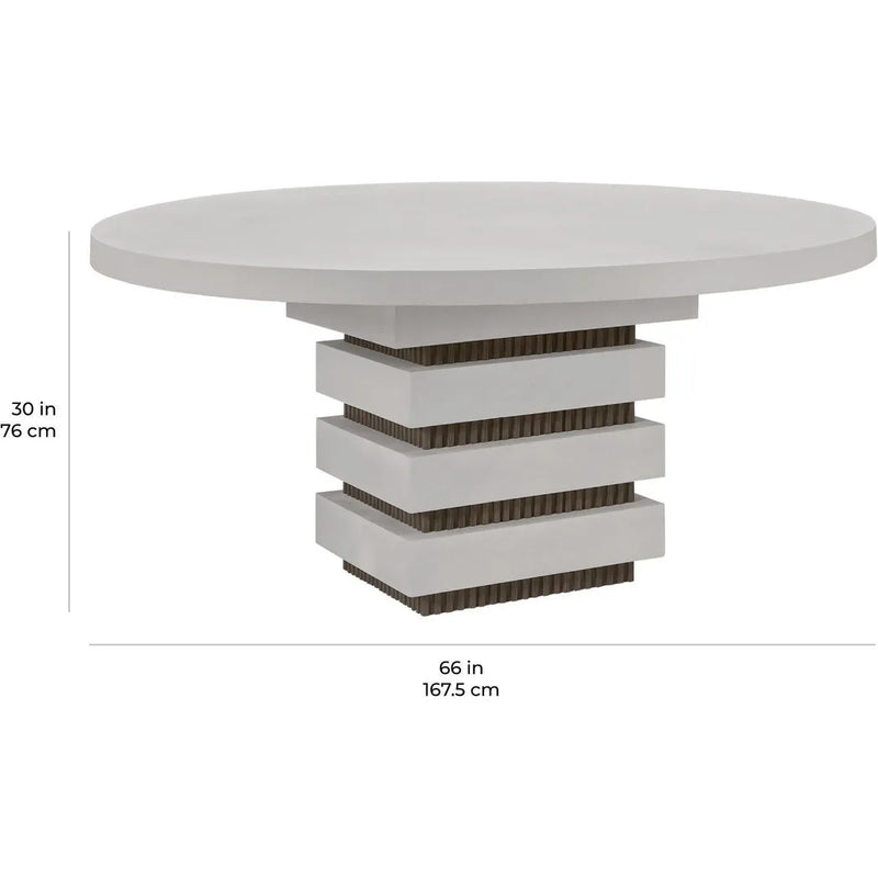 Meditation Round White Outdoor Dining Table