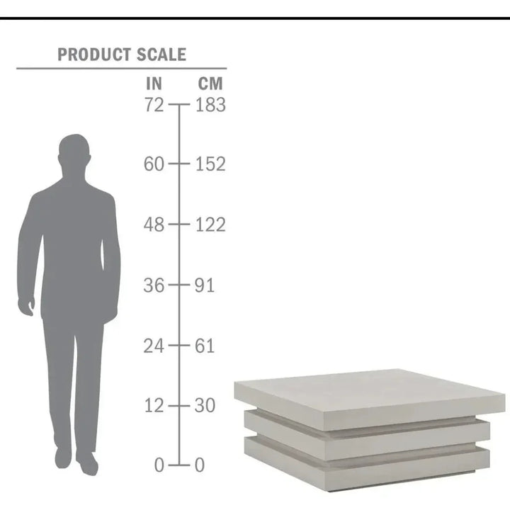 Meditation Square White Outdoor Coffee Table-Outdoor Coffee Tables-Seasonal Living-LOOMLAN