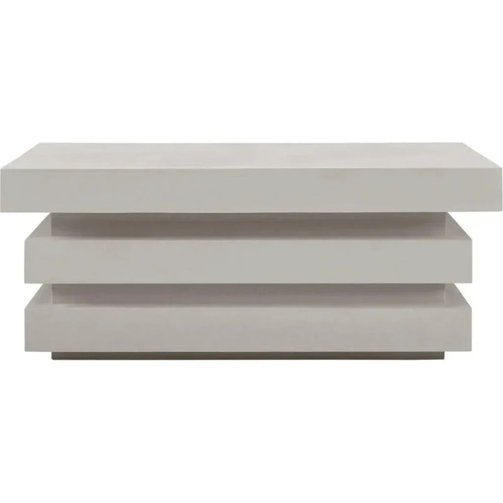 Meditation Square White Outdoor Coffee Table-Outdoor Coffee Tables-Seasonal Living-LOOMLAN